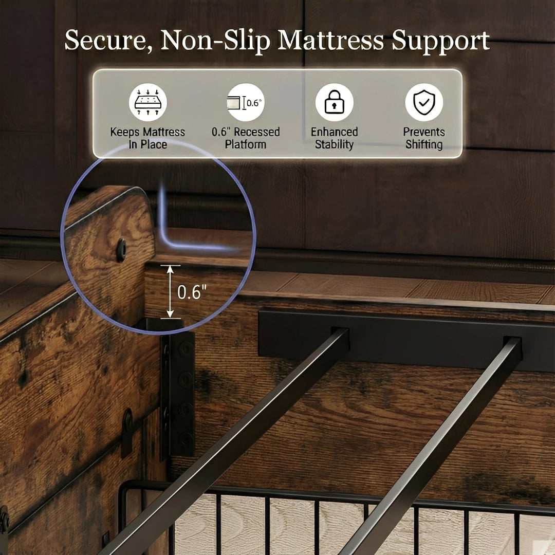 Aspen Bookcase Headboard Storage Bed Frame | LED Light, Charging Station & Wire Mesh Drawers | Queen & King - Image 30