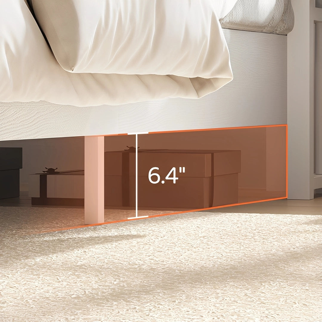 Aspen Bookcase Headboard Storage Bed Frame | LED Light, Charging Station & Wire Mesh Drawers | Queen & King - Image 10