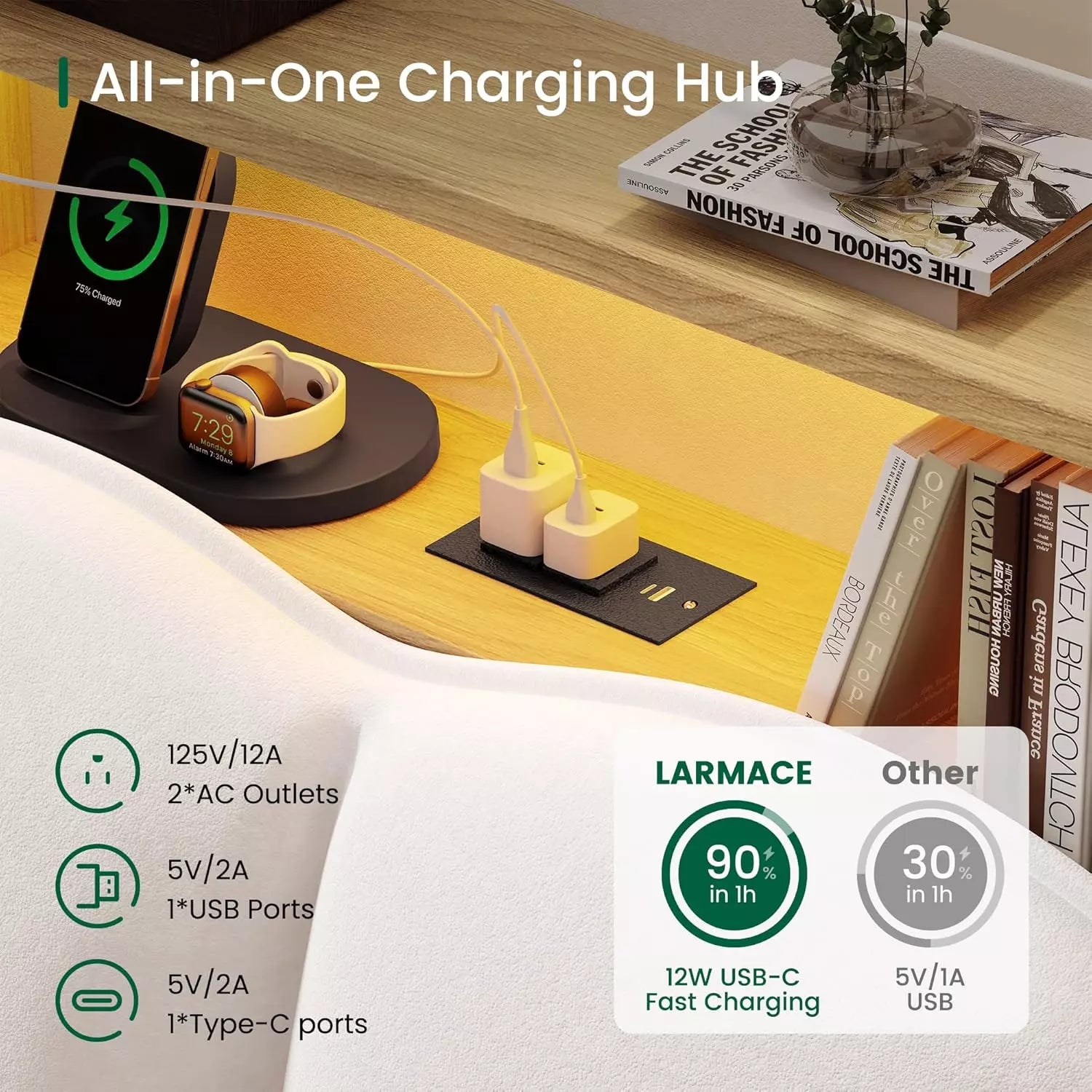 Melora Arch Velvet Bed Frame | LED Headboard Shelf & Charging Station | Queen & King - Image 17